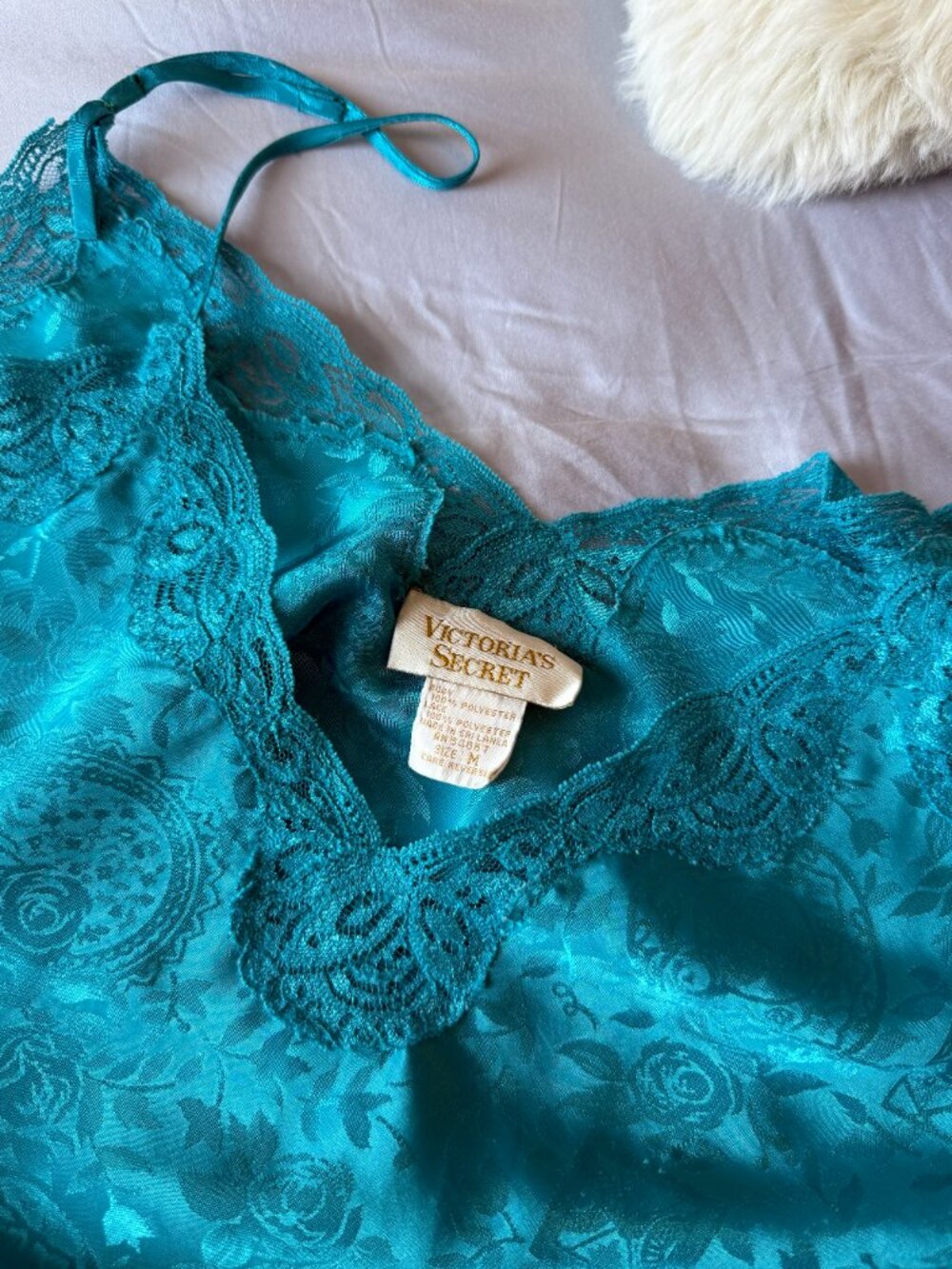 Vintage 90s Victoria's Secret Slip - Turquoise